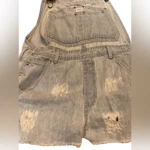 Vintage 1990s Calvin Klein Reworked Distressed Jeans Shorts Overalls
